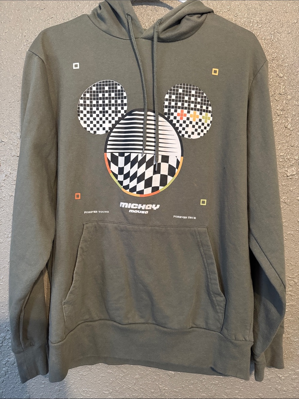 Disney Olive Green Graphic Mickey Hoodie